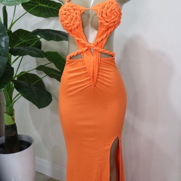 Bold Orange Maxi Dress - Picture 3 of 7